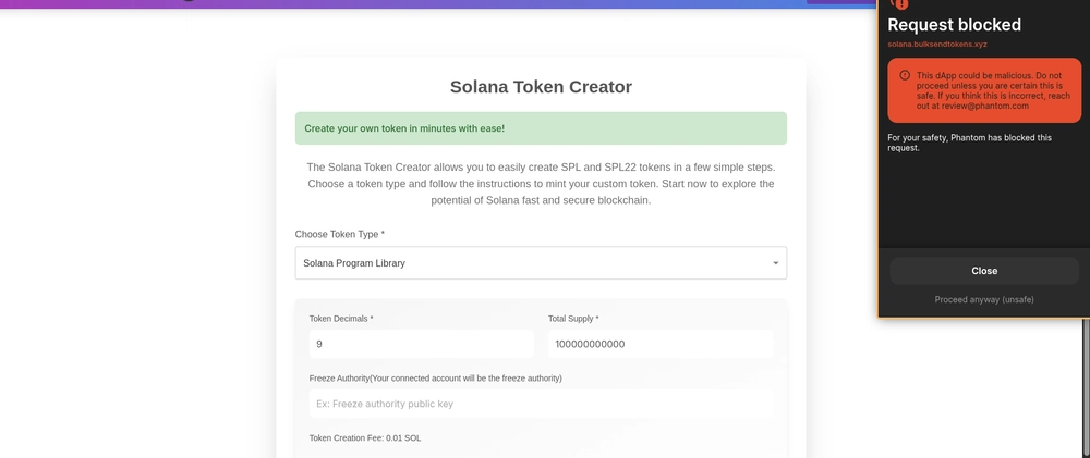 Phantom wallet Solana extension